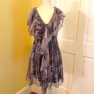 Boston Proper grey shear leopard dress